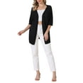thumbnail image 2 of Cardigan Sweaters for Women's Short Sleeve Lightweight Open Front 2025 Knit Shrugs M Black, 2 of 6