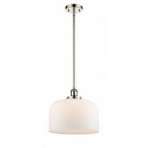 916-1S-PN-G71-L-Innovations Lighting-Bell - 1 Light Stem Hung Mini Pendant In Industrial Style-10 Inches Tall and 12 Inches Wide-Polished Nickel
