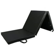 ZENY 6 x 2 Folding Gym Mat Tri-Fold Aerobics Workout Floor Mat, Black 2 Thickness