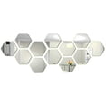 thumbnail image 1 of 12 Uds espejo acrílico pegatinas de pared autoadhesivo extraíble Hexagonal hoja de espejo decorativa para el hogar sala de estar dormitorio decoración Adepaton LKX-1091-3, 1 of 8