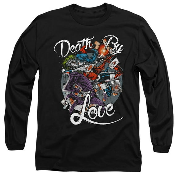 Batman Death By Love Long Sleeve Adult 18/1 T-Shirt Black