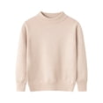 thumbnail image 4 of Lmnyox Sweaters for Kids Loose Solid Color Mock Neck Long Sleeve Knit Pullover Classic Winter Warm Sweaters, 4 of 9