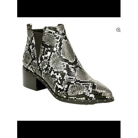 

BAR III Womens Black Elastic Goring Cushioned Studded Gabby Pointed Toe Block Heel Slip On Booties 10 M