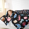 thumbnail image 3 of Manfei Pretty Floral Twin Comforter Sets,Cute Marine Life Bedding Set,Black,Black Reversible,2-Piece,1 Comforter and 1 Pillowcase, 3 of 8