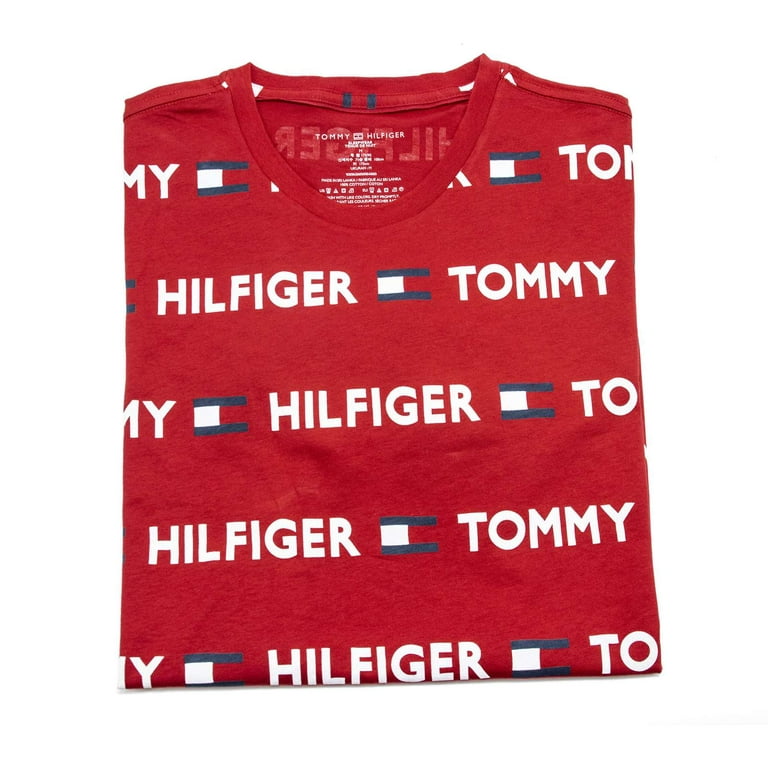 Tommy Hilfiger Men's Tommy Name Logo Tee, Tango Red,M - US 