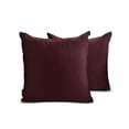 thumbnail image 1 of Fundas de almohada decorativas HomeCentric en color vino y morado (paquete de 2), 30 x 30 cm (12 x 12 pulgadas), de satén liso para sofá, estilo moderno liso - Satén flameado color vino, 1 of 8