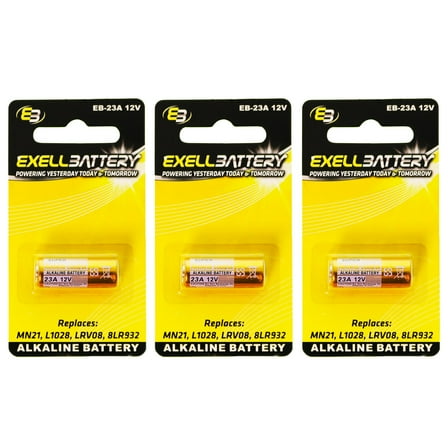 3x Alkaline 12V Battery Compatible with A21 A23 BAT012 E23A EL12 GP23A K23A