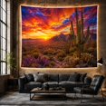 thumbnail image 6 of Saguaro Cactus in Sunset Desert Landscape, Dramatic Digital Art for Nature Enthusiasts, Southwestern Themed Decor, Housewarming Gift Tapestry Wall Hanging for Living Room and Bedroom, 6 of 7