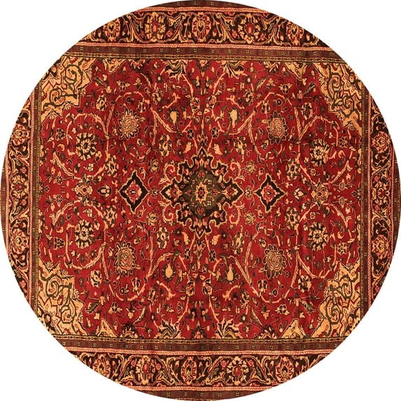 Ahgly Company Indoor Round Persian Orange Traditional Area Rugs, 3' Round