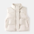 thumbnail image 2 of Lenpel Little Girls Boys' Puffer Vest Padded Warm Zip up Stand Collar Sleeveless Jacket Cotton down Coat 3-8 Y, 2 of 7