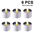 thumbnail image 1 of 6 velas solares con luces de té – Lámpara LED solar electrónica parpadeante recargable luz nocturna – Vela de energía solar sin llama para emergencias de camping al aire libre, 1 of 8