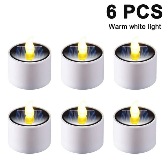 Solar Tea Lights Outdoor Waterproof, Dusk to Dawn Outdoor Lighting, Reusable LED Tea Light Candles for Lantern Garden Camping and Home Decor, Pack of 7