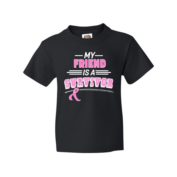 Inktastic My Friend is a Survivor Breast Cancer Awareness Youth T-Shirt