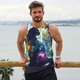 thumbnail image 6 of Cauagu Cosmic Cat In Window Print Men's Sleeveless Muscle Shirts,Tank Tops Quick Dry Workout Tank Top Gym Muscle Tee Fitness Bodybuilding T Shirt for Men-Medium, 6 of 7