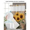 thumbnail image 4 of No Hook Cloth Fabric Shower Curtain with Snap in Liner, Vintage Sunflower Waterproof Shower Curtains Set with See Through Top Window, Farmhouse Wooden Botanical Flowers Bath Curtains Shower 54"x78", 4 of 6