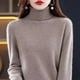 thumbnail image 3 of Suéter de mujer 2023 Otoño Invierno Cachemira Cuello alto Prendas de punto cálidas Camisa de fondo sólida informal Suéter de punto de moda, 3 of 5