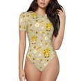 thumbnail image 1 of Fotbe Cute Bee Gnomes Body de Mujer con Cuello Redondo y Mangas Cortas, Sin Mangas Ajustado, Suave, Cómodo y Básico-Small, 1 of 7
