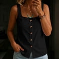 thumbnail image 2 of Fewfanhot Spring Tops for Women 2026 Trendy Ribbed Tank Tops Slim Fit Square Neck Sleeveless Shirts Slit Hem Summer Casual Basic Tanks, 2 of 7