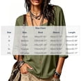 thumbnail image 4 of QSAWXQZ Women's Cotton Linen Blouse Square Neck 3/4 Sleeve Button Loose Casual Lightweight Top M, 4 of 5