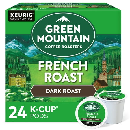 (Box of 4)Green Mountain Coffee French Roast K-Cup Pods  Dark Roast  24 Count for Keurig Brewers ( Use by 10/05/2024)