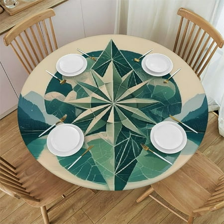 

Palnkart Star Mountain Lake Round Table Cover Stain Resistant Washable Indoor Outdoor Tablecloth Kitchen Dining Wedding Parties Table Cloth 100% Polyester Fiber 54-58
