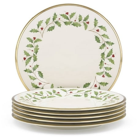 Lenox Federal Platinum Dinner Plate - Lenox Holiday Ivory Bone China Dinner Plate with Gold Rim (Set of 6)
