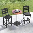 thumbnail image 4 of HAPPYGRILL Outdoor Bar Stool 30 Inches Patio Bar Chair with Backrest and Footrest, Weather Resistance HDPE Counter Height Barstools for Garden, Backyard (Black,2), 4 of 14