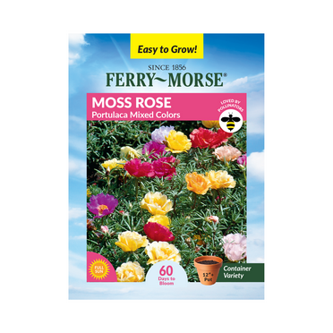 Ferry-Morse 120MG Moss Rose Portulaca Mixed Colors Annual Flower Seeds, Full Sun