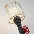 thumbnail image 6 of FSLiving Rechargeable Battery Operated LED Fireplace Lamps with Remote RV Industrial Table Lamp,Steampunk Retro Gold Dimmable Edison Pipe Rustic Desk Lamp Hallway Crystal Iron 2 Lights, 6 of 7