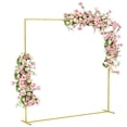 thumbnail image 1 of Outsunny Wedding Arch Backdrop Stand, 6.6 FT Square Wedding Arch, Gold, 1 of 10