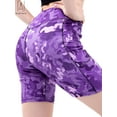 thumbnail image 5 of Gustave Women's High Waist Yoga Shorts with Pockets Quick-dry Running Athletic Workout Shorts Tummy Control Leggings Short Pants "Purple, XL", 5 of 8