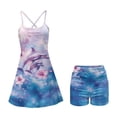 thumbnail image 5 of Yuyamidu Cute Dolphin Women Athletic Dress Hibiscus Summer Tennis Dress Breathable Workout Sports Mini Dresses with Built in Shorts Size L, 5 of 7