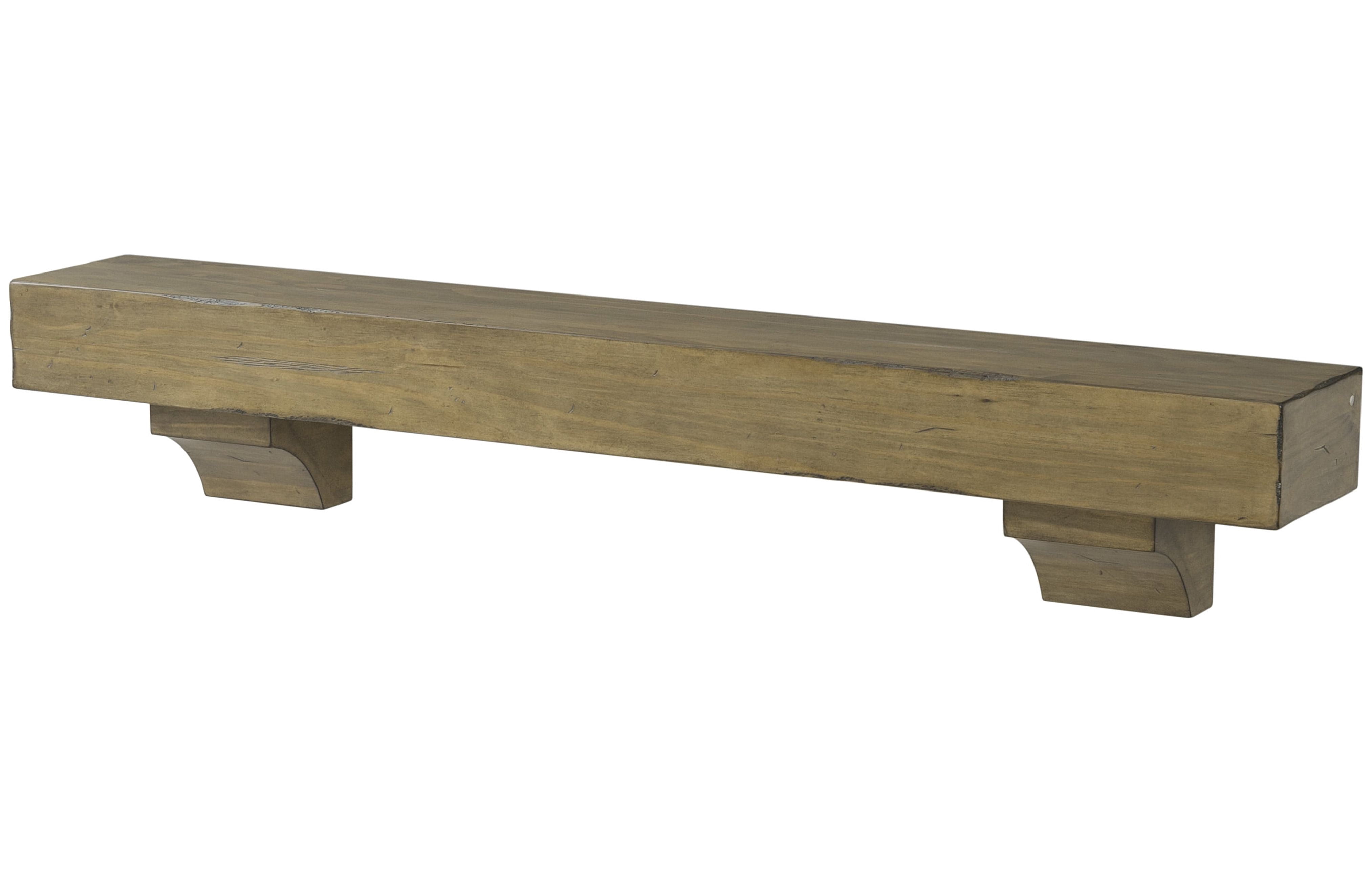 Pearl Mantels Shenandoah Hand Distressed and Hand Finished Premium Pine Wood Mantel Shelf, Antique Finish, 48"L & 9"D, Versatile Hanging Choices, with or without Corbels (Included)