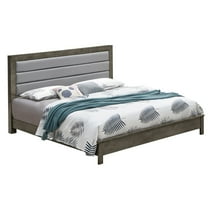 Passion Furniture Burlington Gray Upholstered Queen Panel Bed