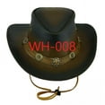 thumbnail image 2 of Genuine Leather Cowboy Western Hat for Men and Women, Classic Style, Comfortable Fit Cowboy Hat, 2 of 4