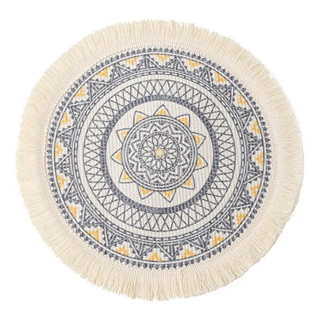 

Fovolat Neutral Place Mat for Dining Table|Heat Resistant Neutral Woven Place Mat|Cotton Woven Mandala Tassels Circle Place Mat for Kitchen Dining Wedding Farmhouse