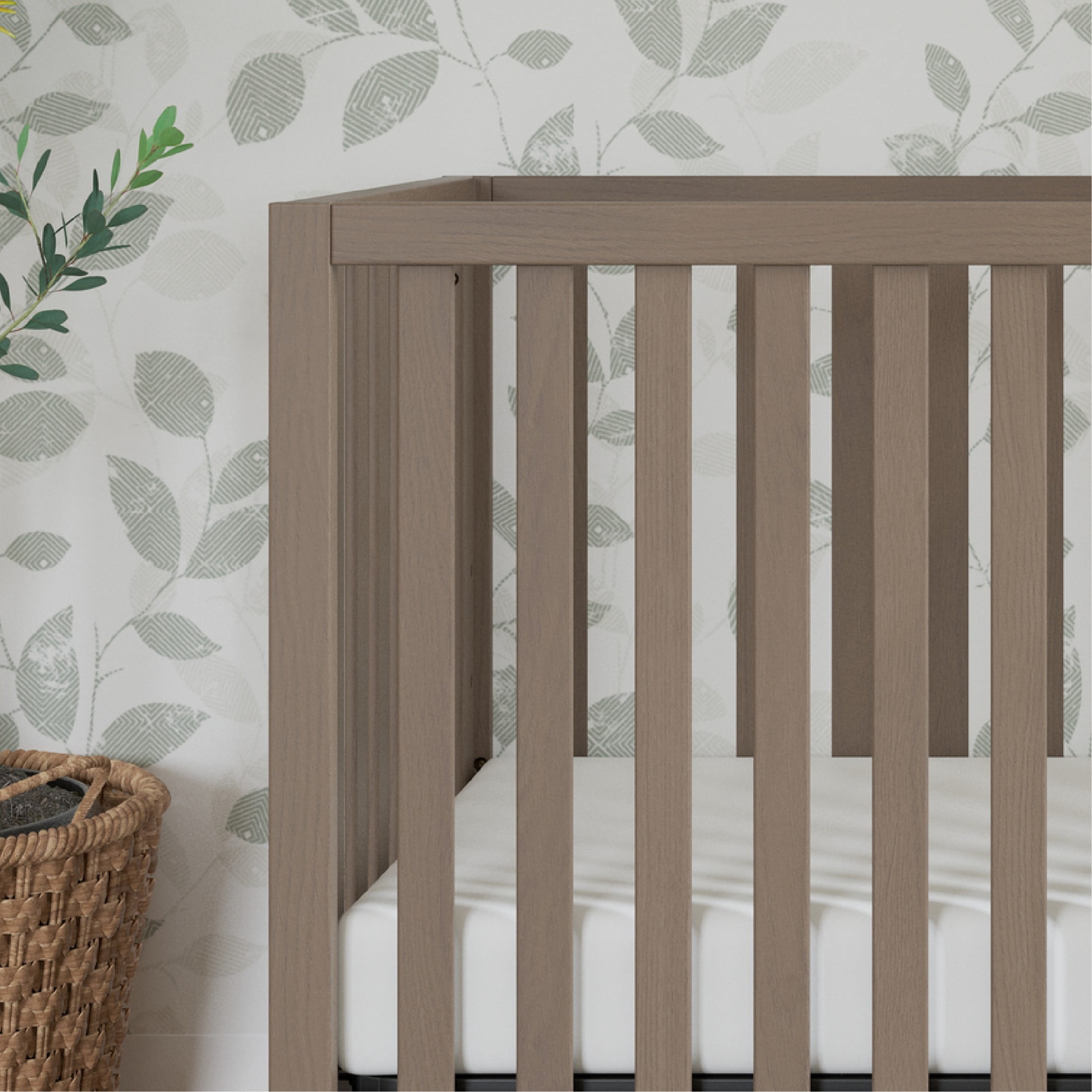 Child Craft SOHO 4-in-1 Convertible Crib, Canted Leg Mid-Century Design, 3 Mattress Heights, Dusty Heather