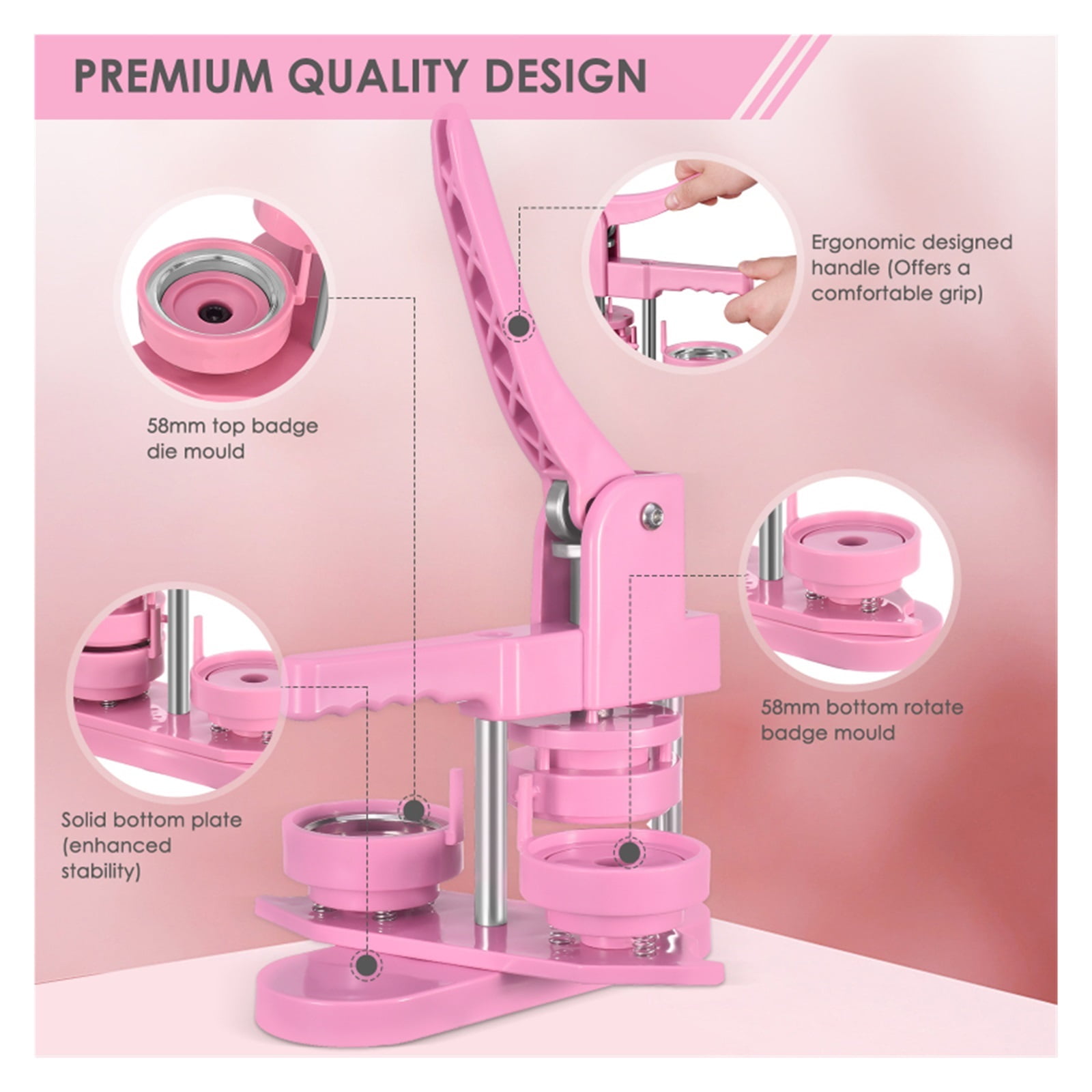 Badge Pin Button Maker Machine 58MM Badges Set Button Making Press Badge Maker Button Maker ,Easy Pressing