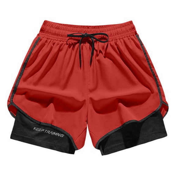 Men's 2 In1 Gym Shorts,5 inch Men Running Shorts, Athletic Workout Shorts with Liner 2026 Summer Clothes