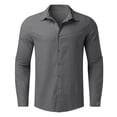 thumbnail image 4 of RTKFRFLM Boys' Long Sleeve Cotton Linen Shirt Classic Button Down Collared Top for Kids Breathable Lightweight Summer Blouse Casual Fashionable Gentleman's Ages 5-16 Years Old Solid, 4 of 4