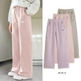 thumbnail image 7 of Gpaecead Girls Wide Leg Sweatpants Solid Color Pockets Teen Girls Baggy High Waist Plush And Comfortable Trousers 4-14 Years Khaki, 7 of 7