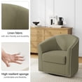 thumbnail image 3 of DREAMSIDEA Swivel Accent Chair,Oversized Linen Barrel Club Chair Upholstered Armchair for Living Room -Camel, 3 of 6