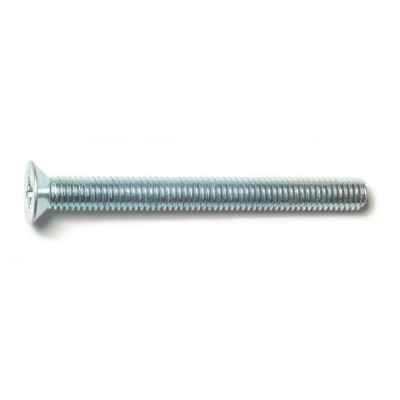 6mm-1.0 x 60mm Zinc Plated Class 4.8 Steel Coarse Thread Phillips Flat Head Machine Screws