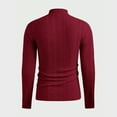 thumbnail image 4 of TrdSipl Men's Turtleneck Sweaters Casual Long Sleeve Pullover Sweaters 2025 Winter Mock Neck Knitted Tshirts Warm Slim Fitted Basic Top Red M, 4 of 8