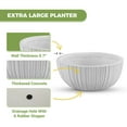 thumbnail image 5 of Indoor Concrete Pots Set 3PCS Outdoor Indoor Modern Planter,17" + 14.4"+11.4" Dia Round Flower Pots for Patio, Garden, Home and Office, 5 of 7