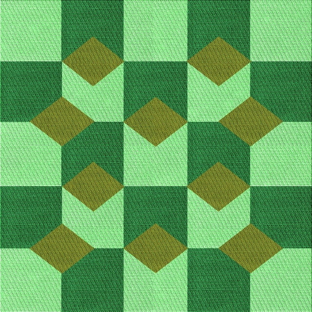 Ahgly Tapis de Zone Carré Transitionnel Vert pour Intérieur Lavable à la Machine Company, 5 Pieds Carré
