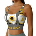 thumbnail image 2 of Xecao Bee Kind for Sports Bra with Removable Pads, Crop Tank Top Design, Women's Longline Sports Bra - Non-Wired - Large, 2 of 9