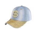 thumbnail image 3 of GIJNRIUIUA Trucker Hats Under $5 Sales Today Rhinestone Denim Baseball Cap for Men Women Gold Crystal Bling Washed Jean Curved Brim Adjustable Strap Back Hip Hop Streetwear Sparkly Fashion Sun Hat, 3 of 3