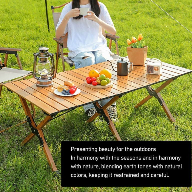 Portable Folding Metal Wood BBQ Camping Table 47.2x23.6x17 Portable Folding Metal Wood BBQ Camping Table 47.2x23.6x17