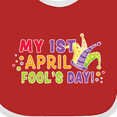 thumbnail image 4 of Inktastic My 1st April Fools Day with Jester Hat Boys or Girls Baby Bib, 4 of 4